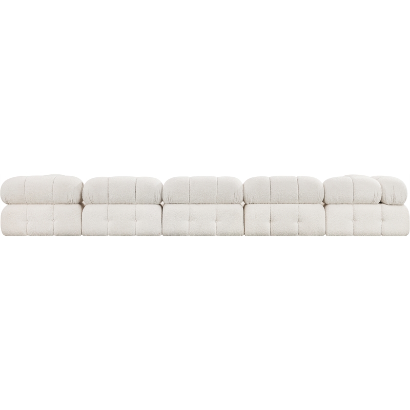 Meridian Furniture Ames Cream Boucle Fabric Modular Sectional