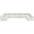 Meridian Furniture Ames Cream Boucle Fabric Modular Sectional
