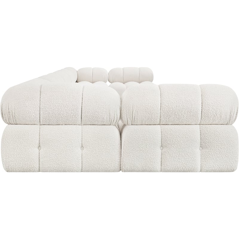 Meridian Furniture Ames Cream Boucle Fabric Modular Sectional
