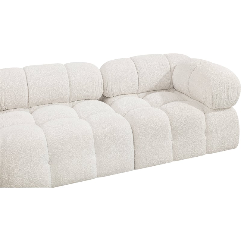 Meridian Furniture Ames Cream Boucle Fabric Modular Sectional
