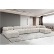 Meridian Furniture Ames Cream Boucle Fabric Modular Sectional
