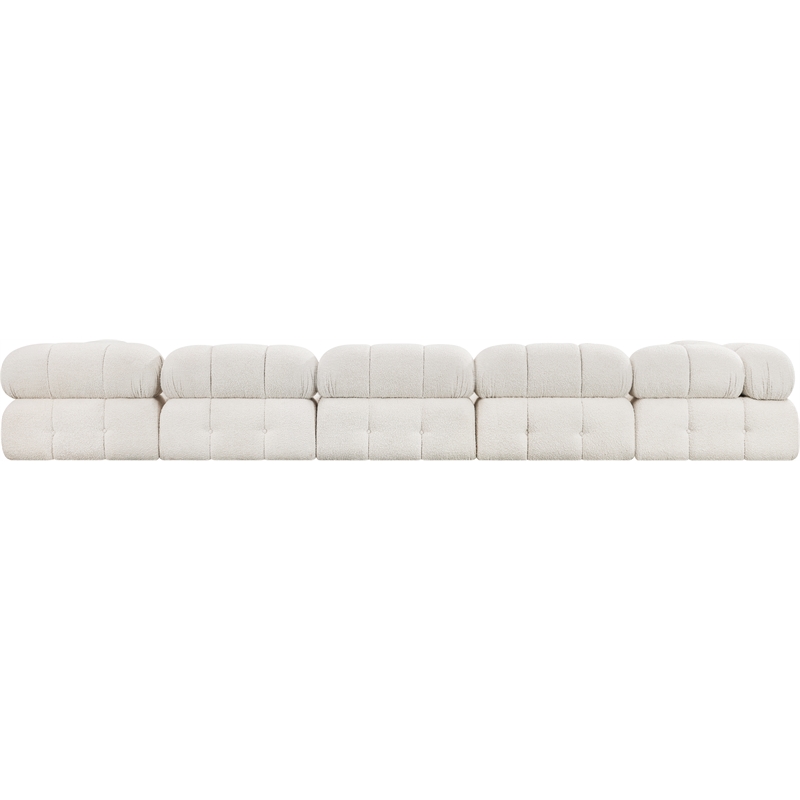 Meridian Furniture Ames Cream Boucle Fabric Modular Sectional