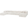 Meridian Furniture Ames Cream Boucle Fabric Modular Sectional