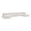 Meridian Furniture Ames Cream Boucle Fabric Modular Sectional
