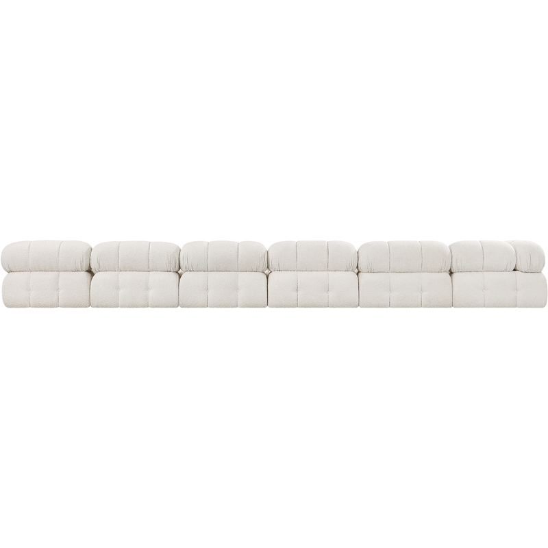 Meridian Furniture Ames Cream Boucle Fabric Modular Sectional