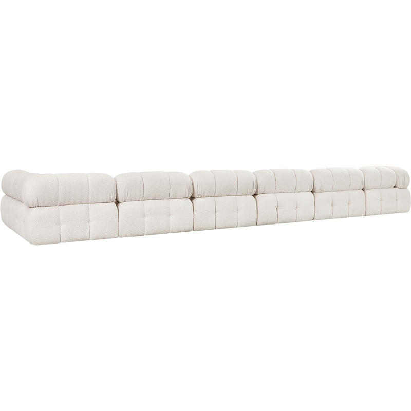 Meridian Furniture Ames Cream Boucle Fabric Modular Sectional