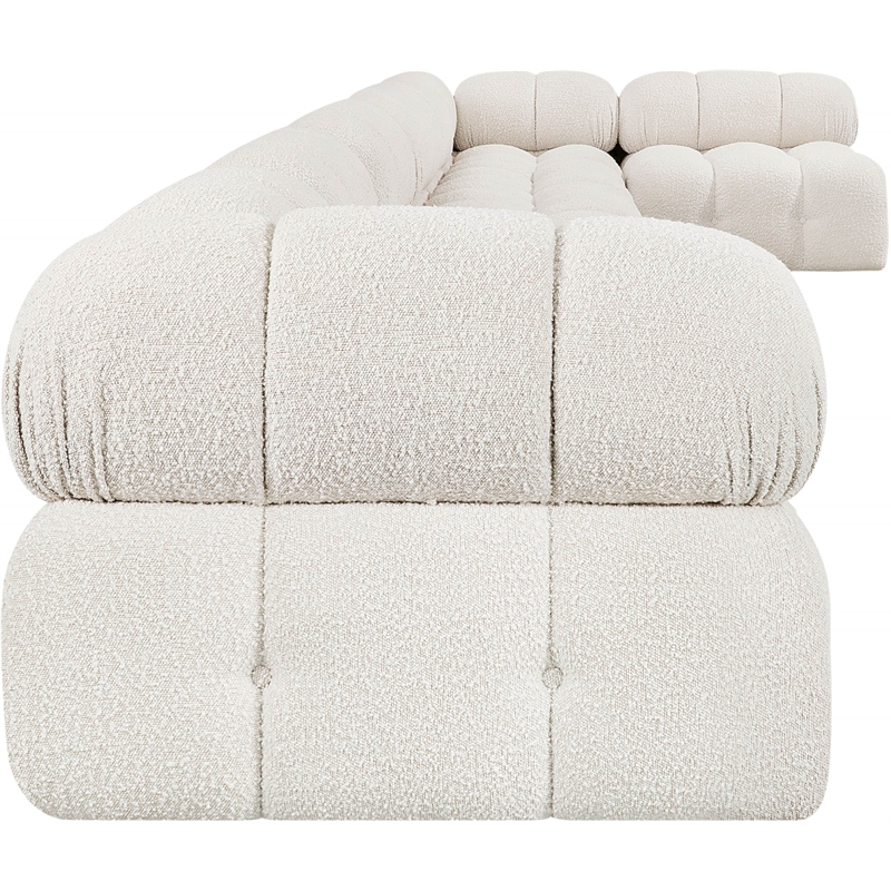 Meridian Furniture Ames Cream Boucle Fabric Modular Sectional