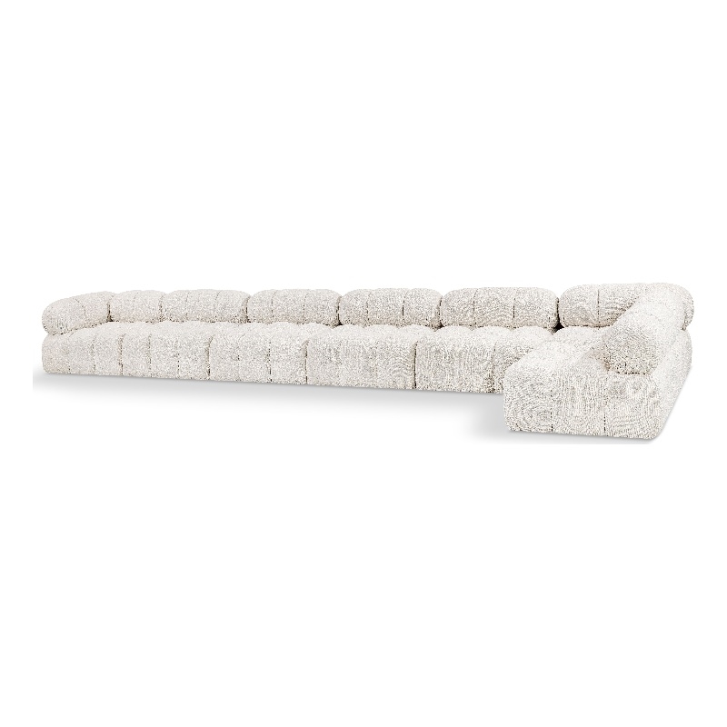 Meridian Furniture Ames Cream Boucle Fabric Modular Sectional