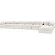 Meridian Furniture Ames Cream Boucle Fabric Modular Sectional