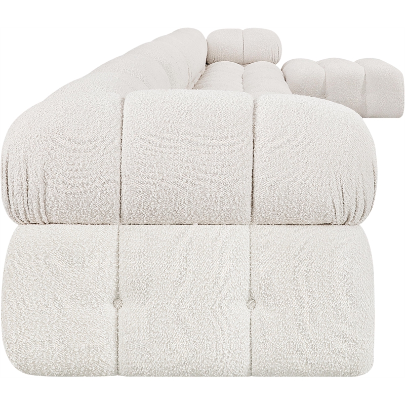 Meridian Furniture Ames Cream Boucle Fabric Modular Sectional