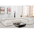 Meridian Furniture Ames Cream Boucle Fabric Modular Sectional