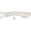 Meridian Furniture Ames Cream Boucle Fabric Modular Sectional
