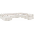 Meridian Furniture Ames Cream Boucle Fabric Modular Sectional