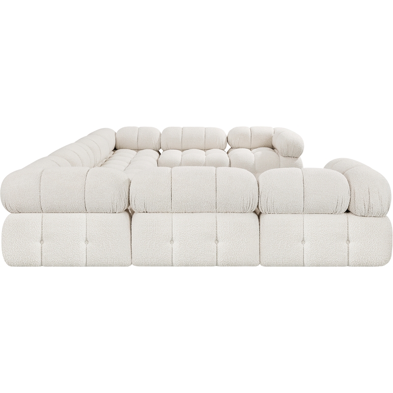 Meridian Furniture Ames Cream Boucle Fabric Modular Sectional