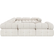 Meridian Furniture Ames Cream Boucle Fabric Modular Sectional