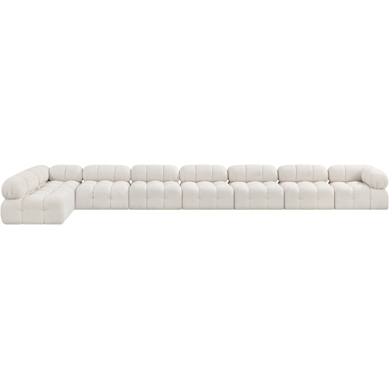 Meridian Furniture Ames Cream Boucle Fabric Modular Sectional