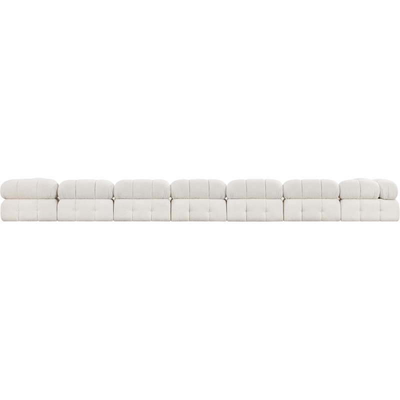 Meridian Furniture Ames Cream Boucle Fabric Modular Sectional