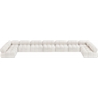 Meridian Furniture Ames Cream Boucle Fabric Modular Sectional