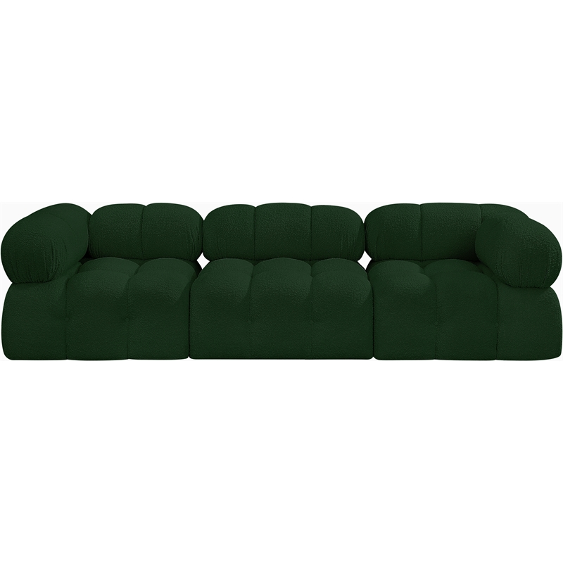 Meridian Furniture Ames Green Boucle Fabric Modular Sofa