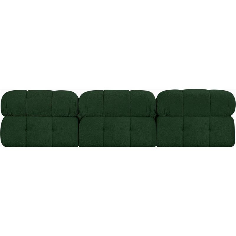 Meridian Furniture Ames Green Boucle Fabric Modular Sofa