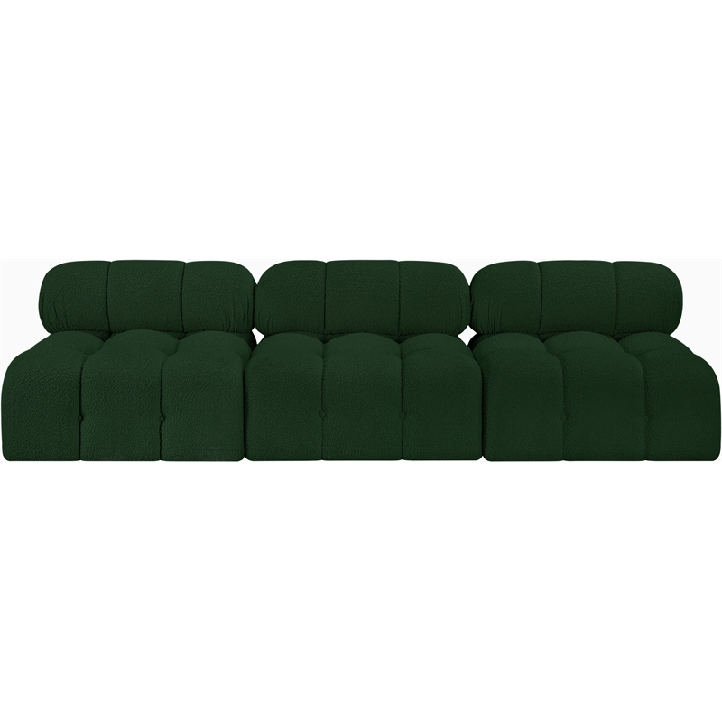 Meridian Furniture Ames Green Boucle Fabric Modular Sofa