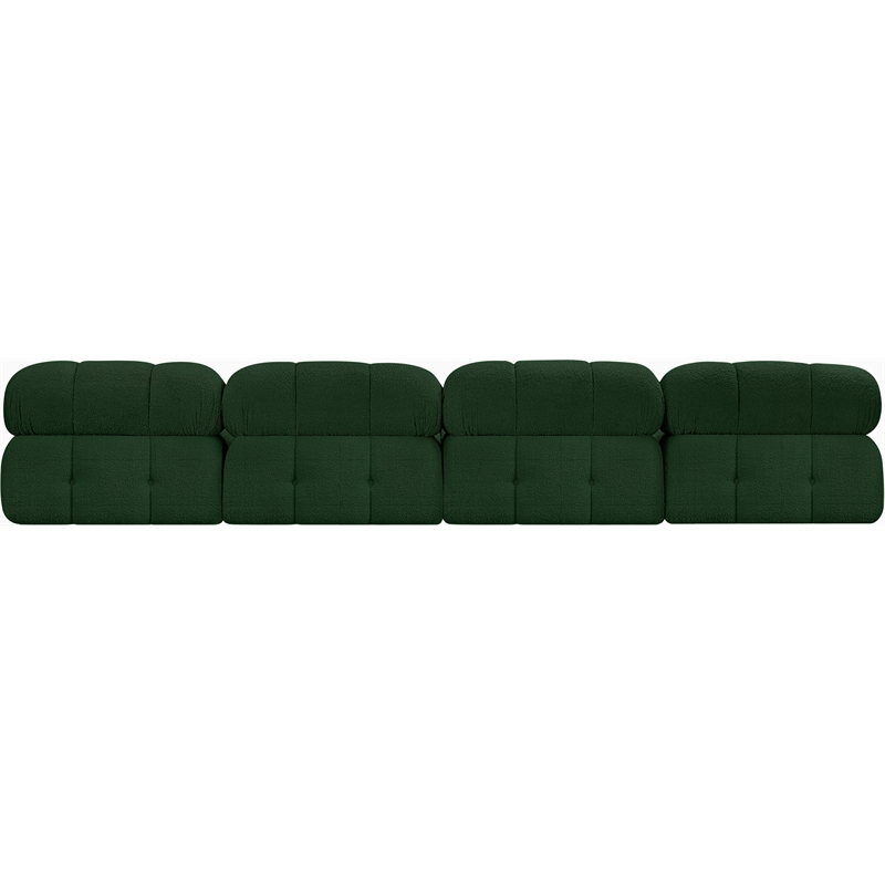 Meridian Furniture Ames Green Boucle Fabric Modular Sofa