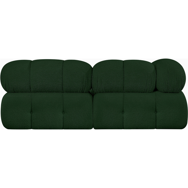 Meridian Furniture Ames Green Boucle Fabric Modular Sofa