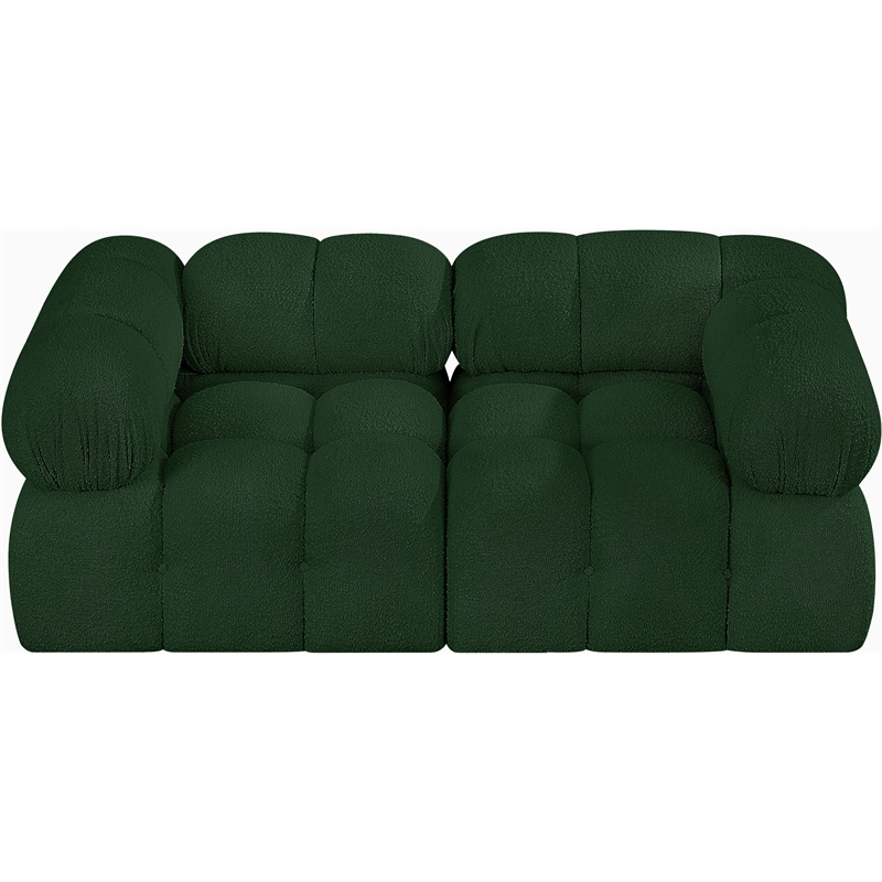 Meridian Furniture Ames Green Boucle Fabric Modular Sofa