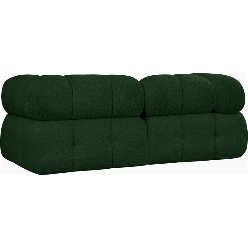 Meridian Furniture Ames Green Boucle Fabric Modular Sofa
