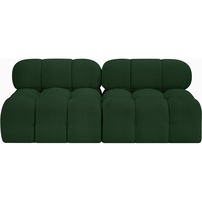 Meridian Furniture Ames Green Boucle Fabric Modular Sofa
