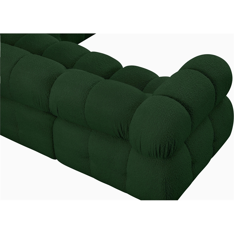 Meridian Furniture Ames Green Boucle Fabric Modular Sectional