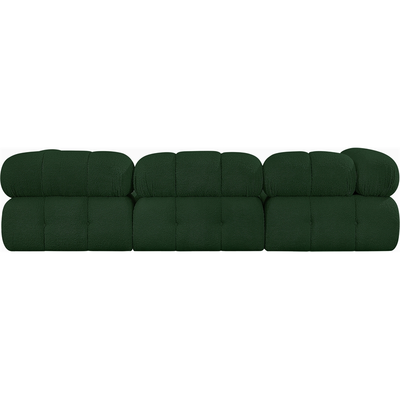 Meridian Furniture Ames Green Boucle Fabric Modular Sectional