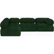 Meridian Furniture Ames Green Boucle Fabric Modular Sectional
