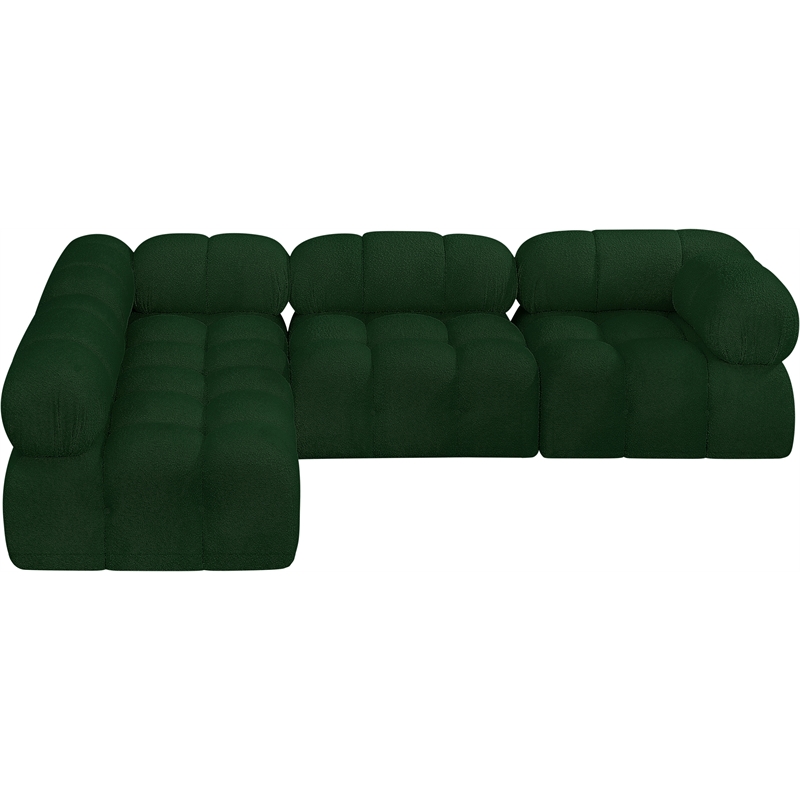 Meridian Furniture Ames Green Boucle Fabric Modular Sectional