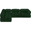 Meridian Furniture Ames Green Boucle Fabric Modular Sectional