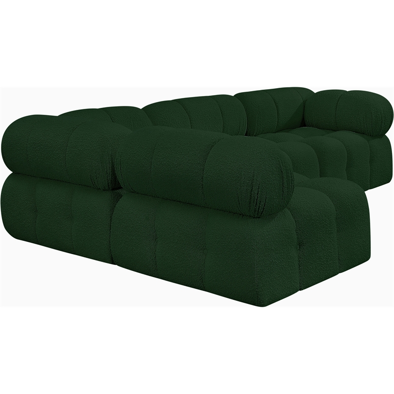 Meridian Furniture Ames Green Boucle Fabric Modular Sectional