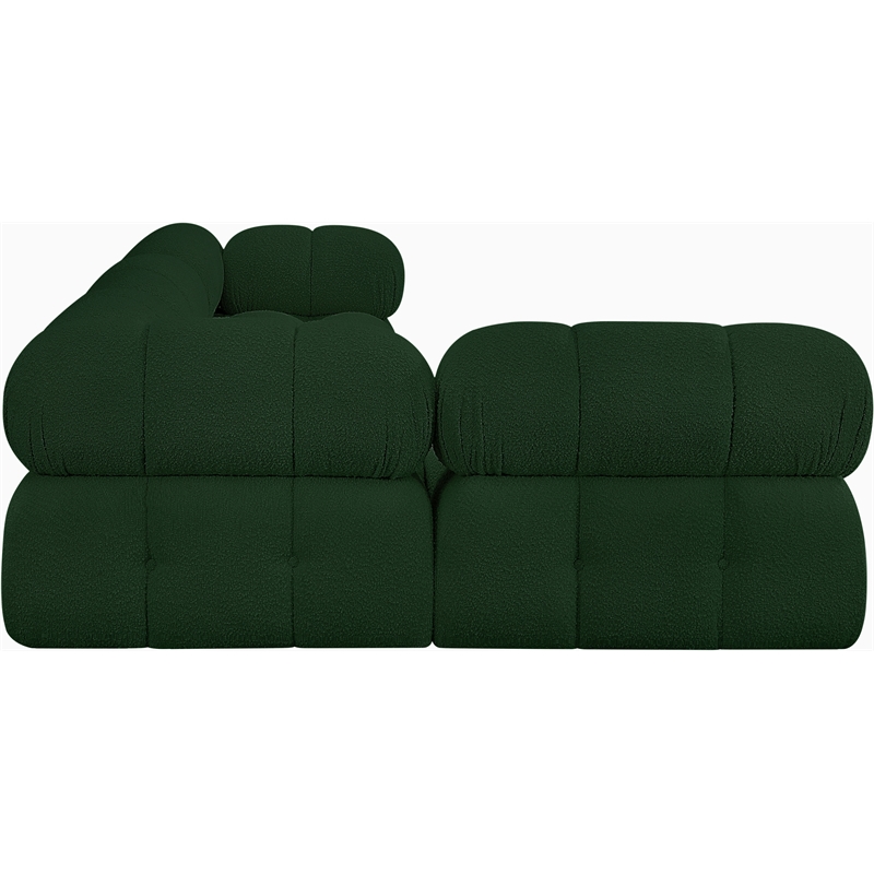 Meridian Furniture Ames Green Boucle Fabric Modular Sectional