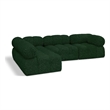 Meridian Furniture Ames Green Boucle Fabric Modular Sectional