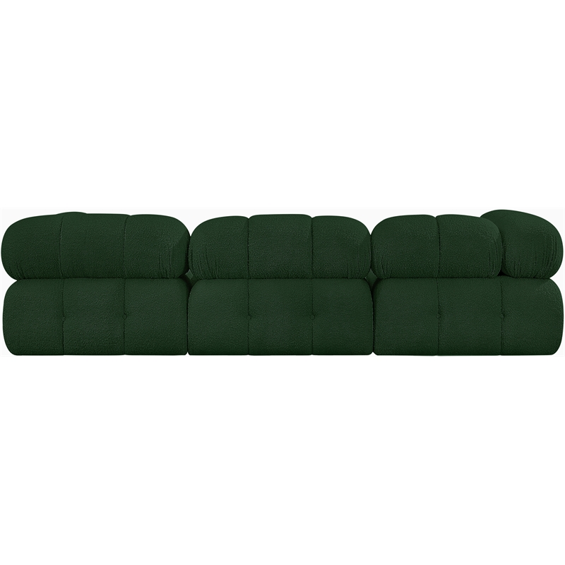 Meridian Furniture Ames Green Boucle Fabric Modular Sectional