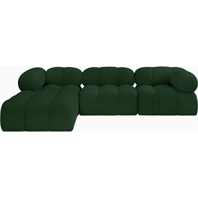 Meridian Furniture Ames Green Boucle Fabric Modular Sectional