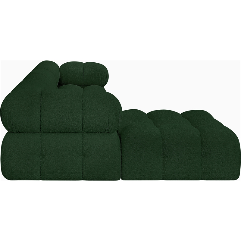 Meridian Furniture Ames Green Boucle Fabric Modular Sectional