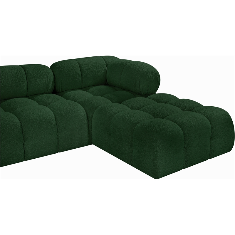 Meridian Furniture Ames Green Boucle Fabric Modular Sectional