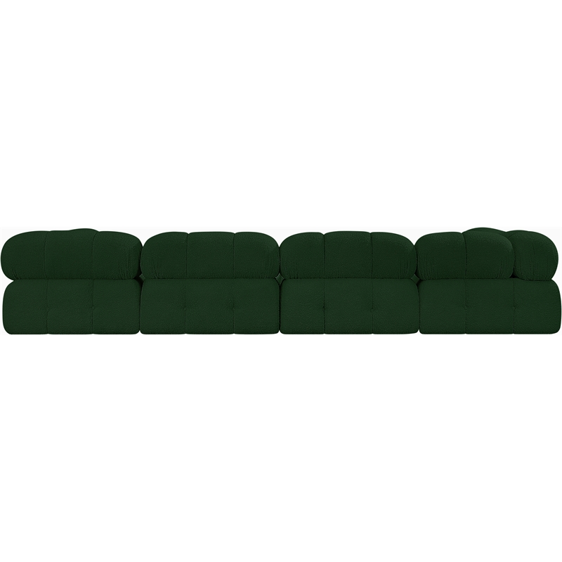 Meridian Furniture Ames Green Boucle Fabric Modular Sectional