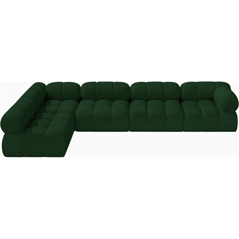 Meridian Furniture Ames Green Boucle Fabric Modular Sectional