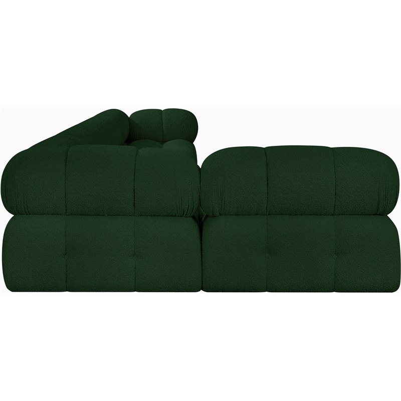 Meridian Furniture Ames Green Boucle Fabric Modular Sectional
