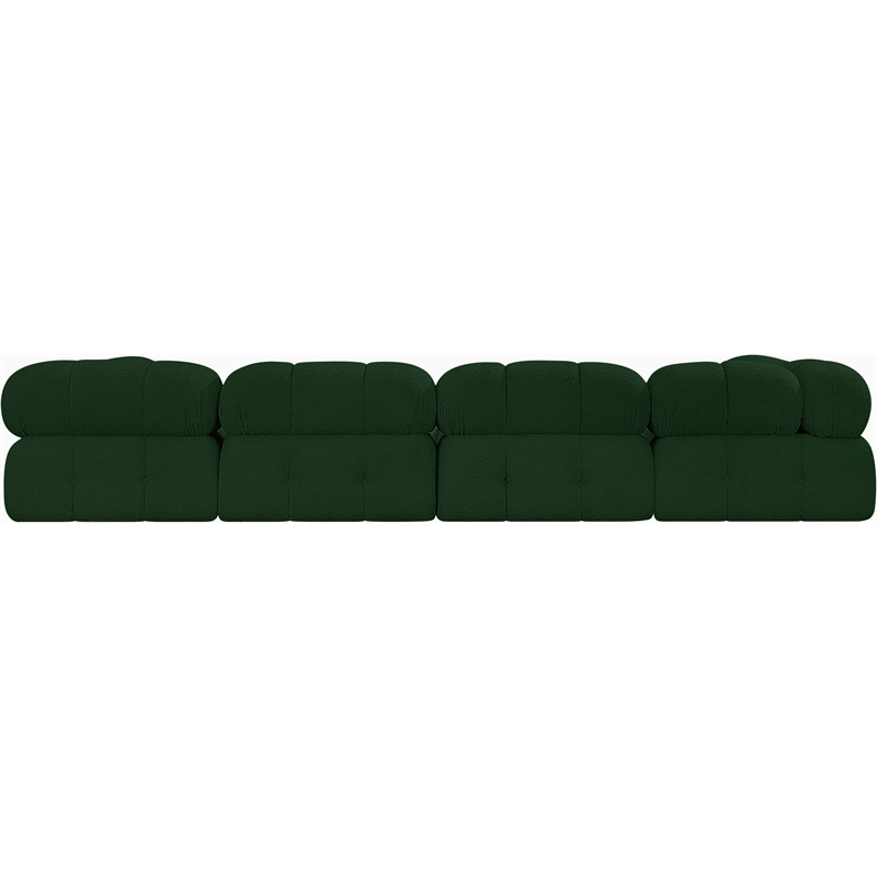 Meridian Furniture Ames Green Boucle Fabric Modular Sectional