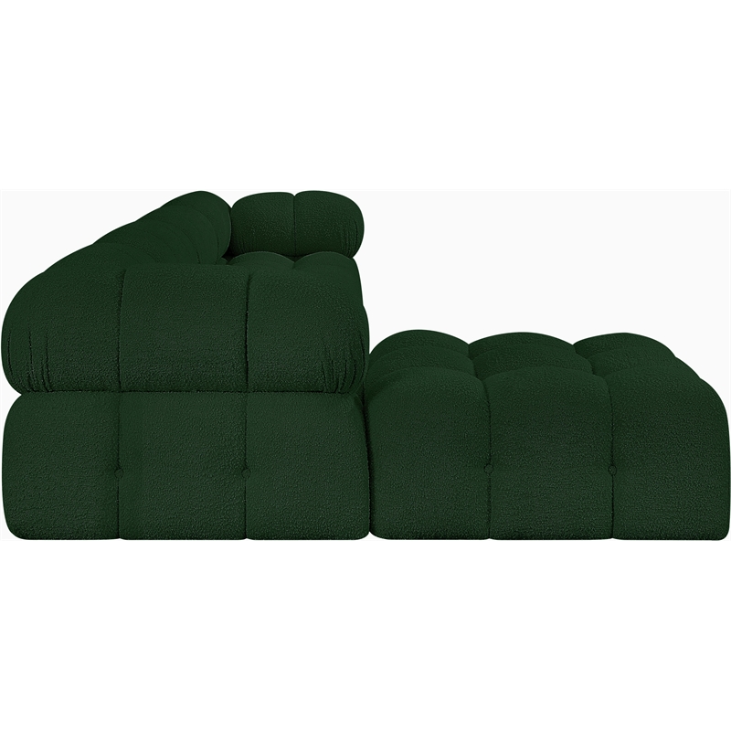 Meridian Furniture Ames Green Boucle Fabric Modular Sectional