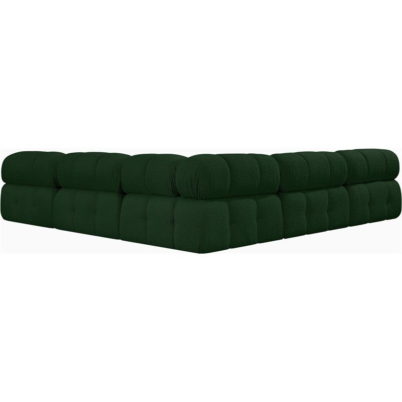 Meridian Furniture Ames Green Boucle Fabric Modular Sectional