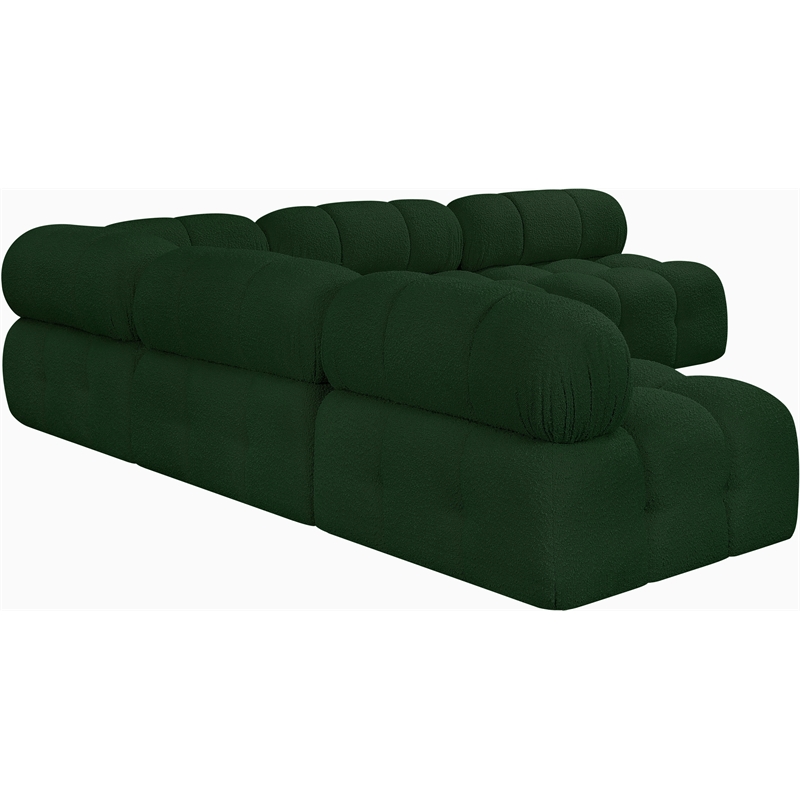 Meridian Furniture Ames Green Boucle Fabric Modular Sectional