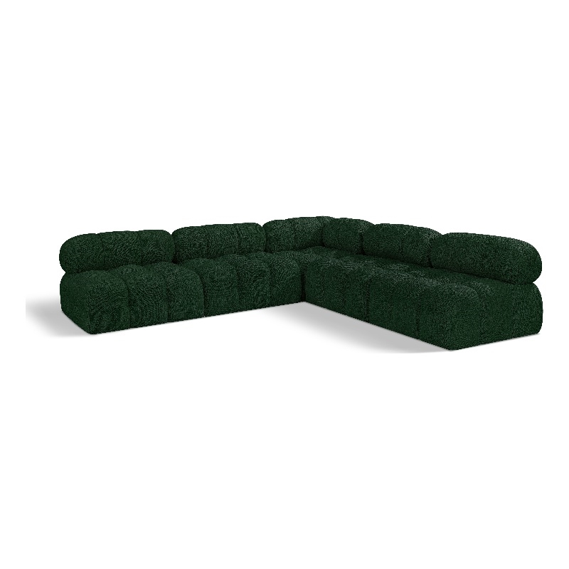 Meridian Furniture Ames Green Boucle Fabric Modular Sectional